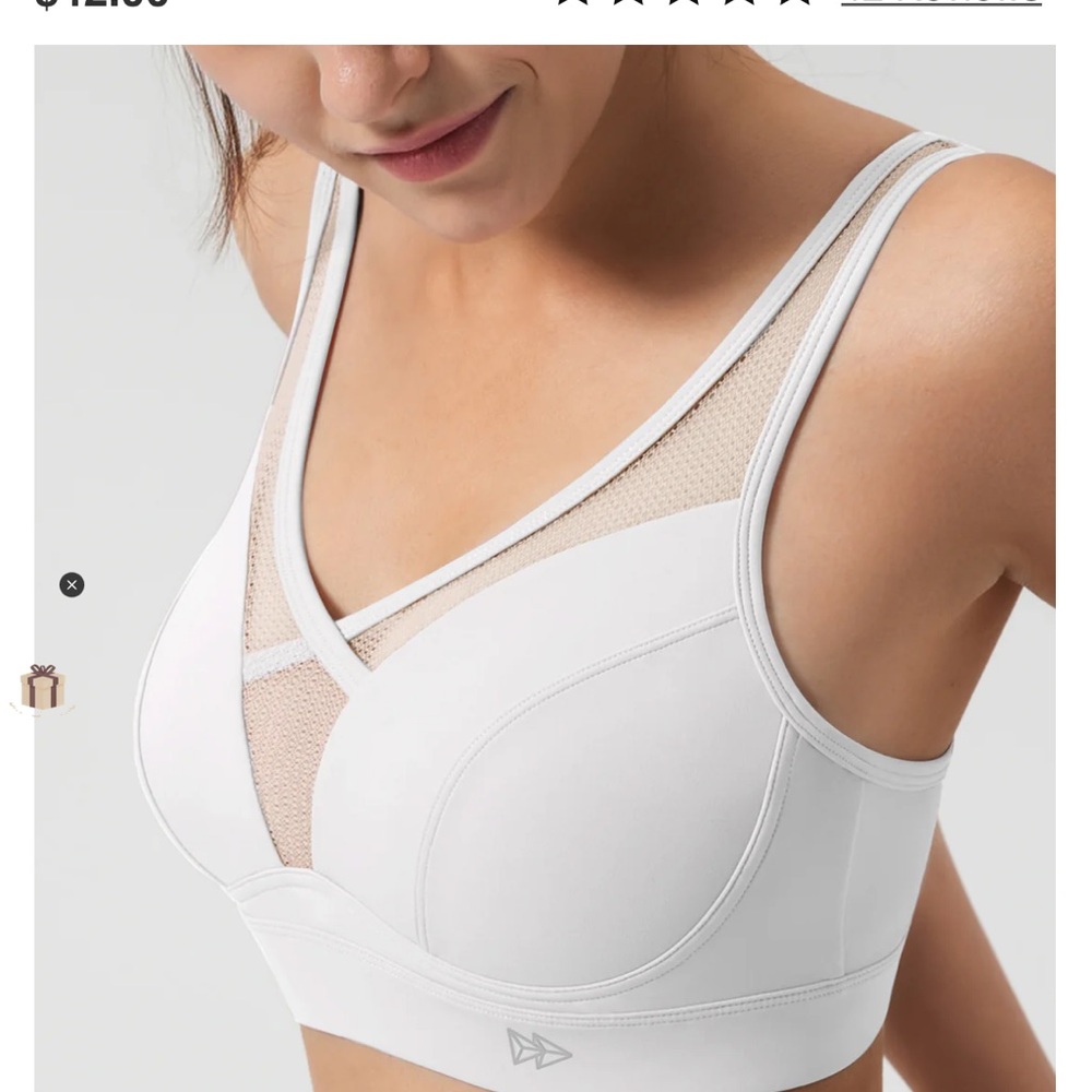 Elegant White Mesh Sports Bra